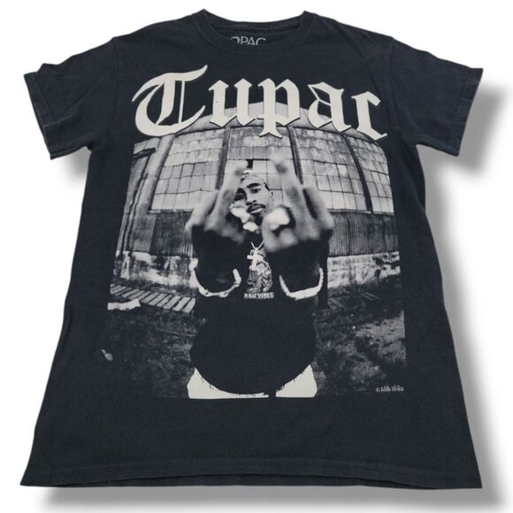 2Pac Shirt Size Small Tupac Hiphop Tee Rap Tee Graphic Print T-Shirt Graphic Tee - Picture 1 of 7